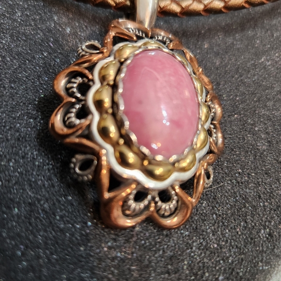 Carolyn Pollack Rhodilite Enhancer and Matching Earrings - Picture 2 of 4